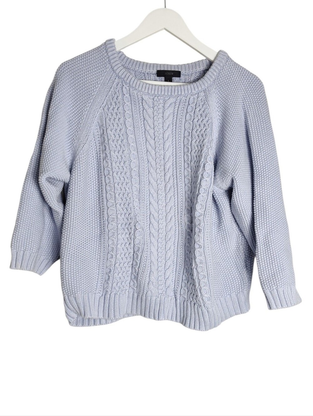 Lilac J Crew Cableknit Crewneck Sweater Large
